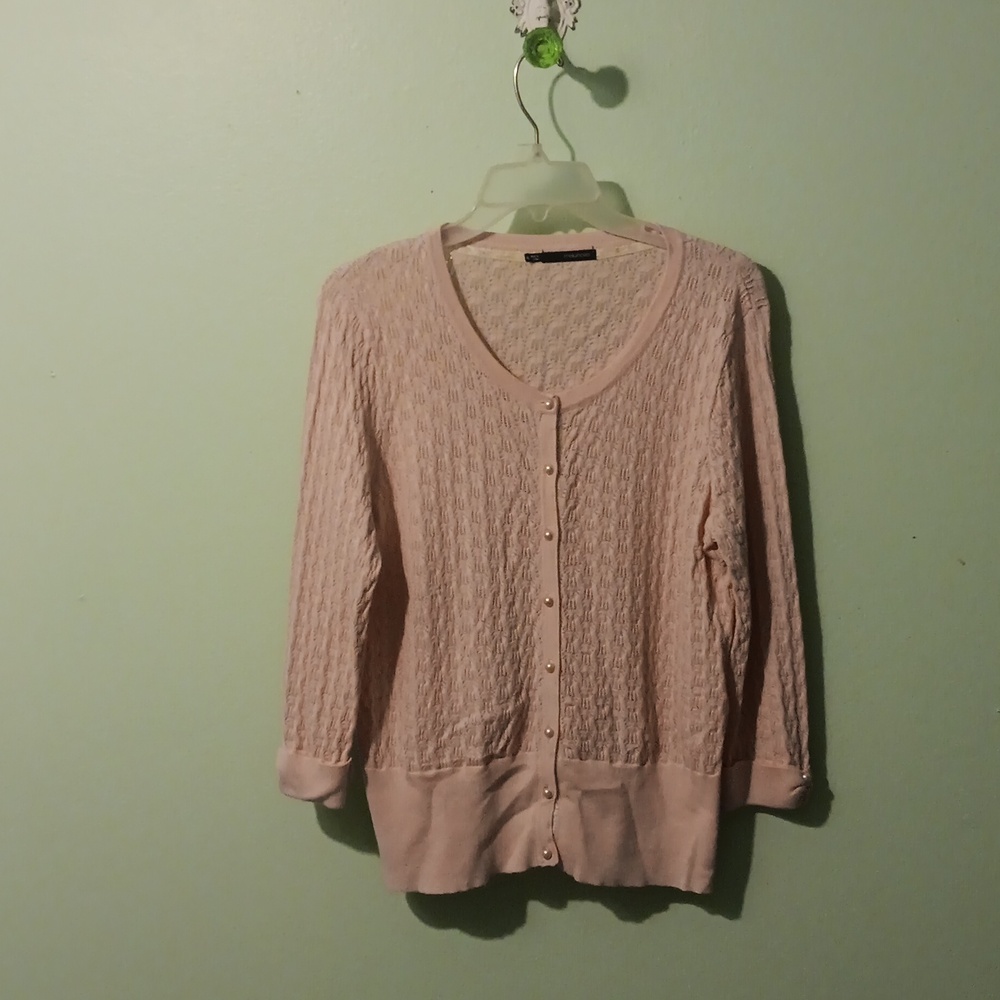 Maurice's pink lacey sweater x large